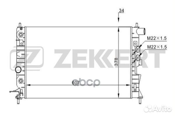 Радиатор охл. дв. Opel Vectra B 95- mk-1516 Zek