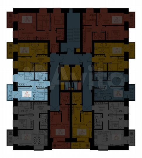 2-к. квартира, 33,8 м², 6/17 эт.