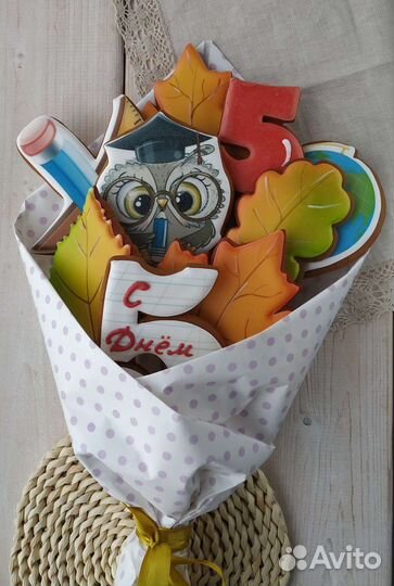 Букет из пряников, сладкий букет на 1 сентября