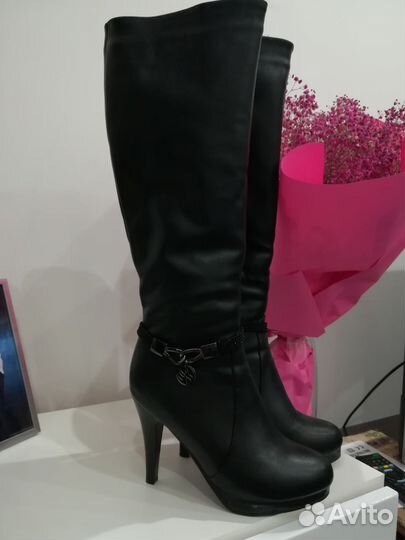 Сапоги женские зимние кожаные 36