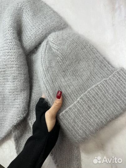 Шапка женская и платок из пуха норки