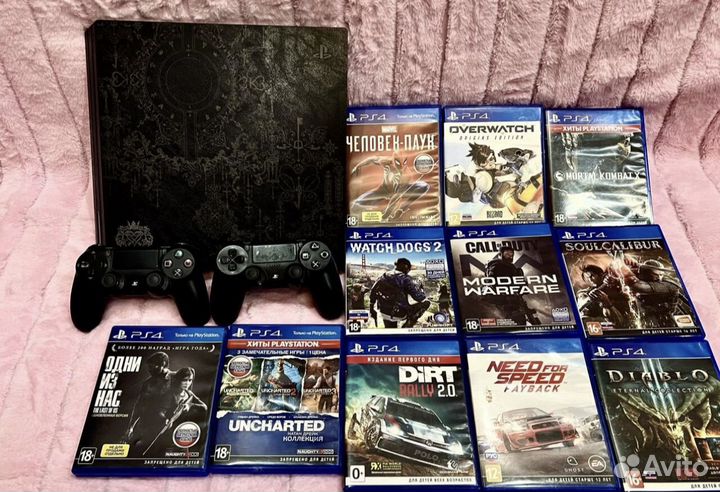 Sony playstation 4 pro с играми + 200 игр