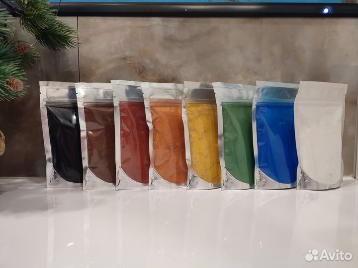 Пигменты для гипса и бетона 8 шт по 105г