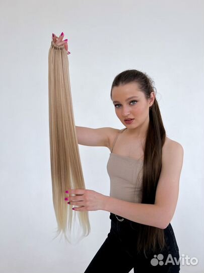 Хвост волосы на резинке, шиньоны на резинке