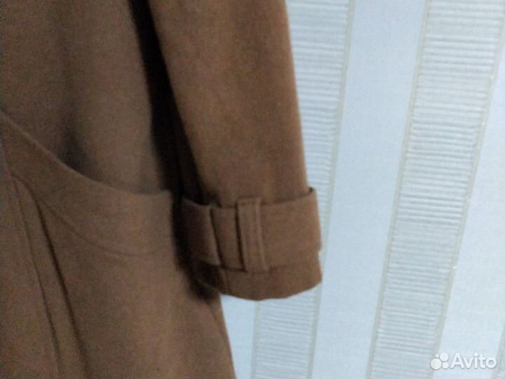 Шерстяное пальто H&M 46 размер коричневое