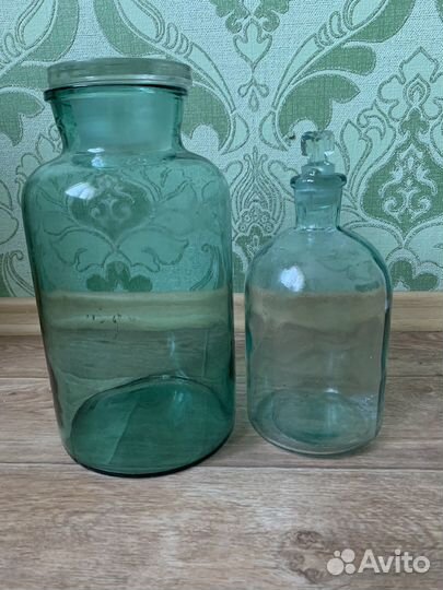 Бутыль банка с крышкой СССР стеклянная