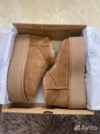 Угги Жен Ugg Classic Ultra Mini Platform Chestnut