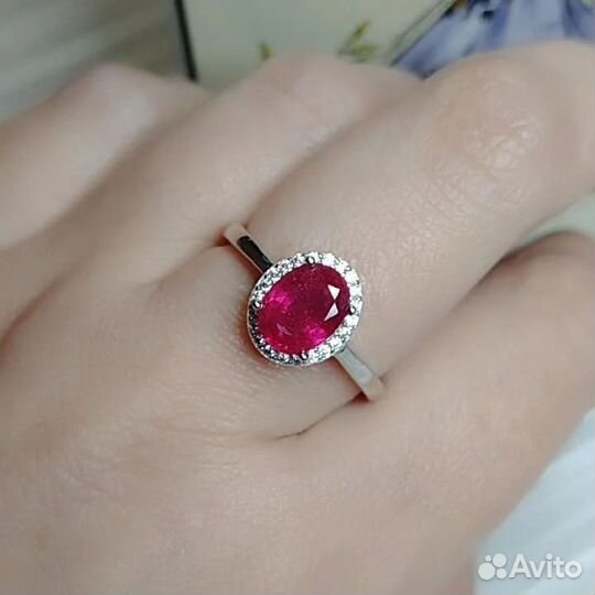 Серебряное кольцо с рубином