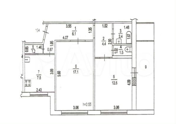 2-к. квартира, 52,7 м², 6/10 эт.