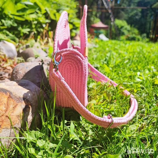 Сумка крос-боди из шнура плетёная. Ручная работа