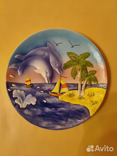 Тарелка декоративная Дельфины 22,5 см