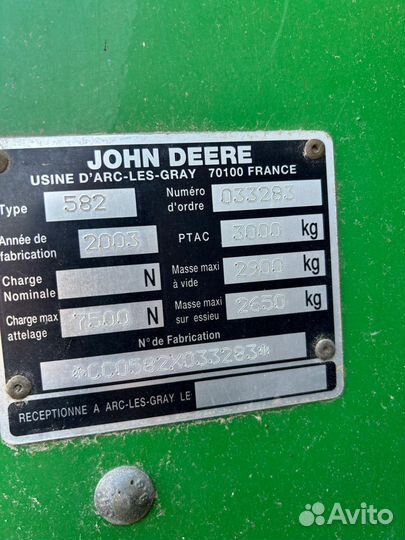Пресс-подборщик John Deere 582, 2003