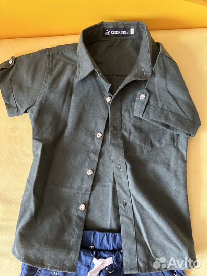 Детская рубашка с шортами 104-110