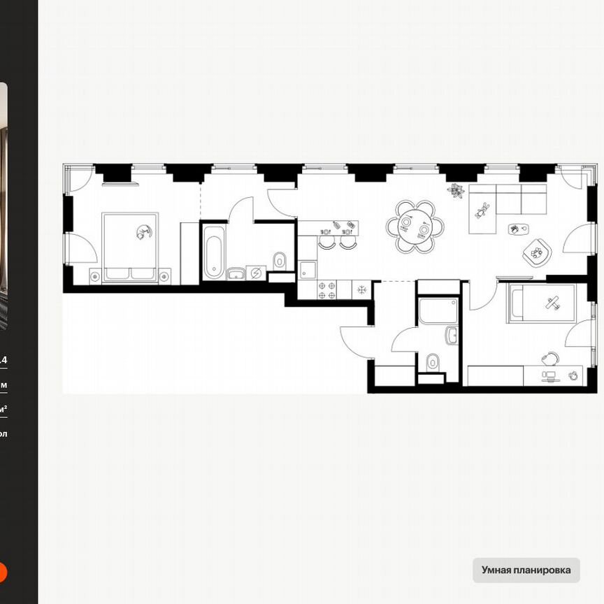 2-к. квартира, 65,8 м², 16/16 эт.