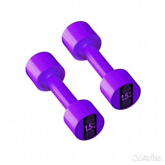 Гантеля утяжелитель 1,5к литая разминочная пластик