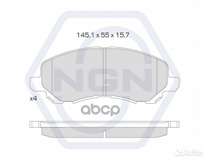Колодки тормозные дисковые керамические перед