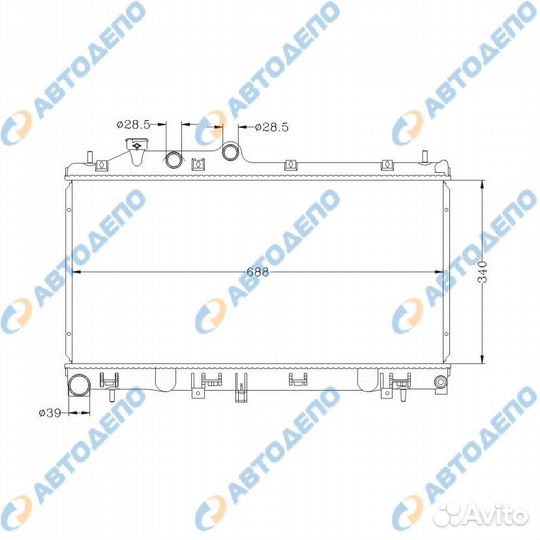 Радиатор охлаждения двигателя subaru legacy, outba