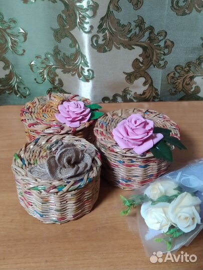 Шкатулки плетеные