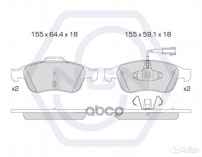Колодки тормозные дисковые керамические перед