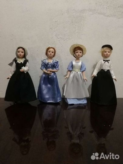 Фарфоровые куклы дамы разных эпох