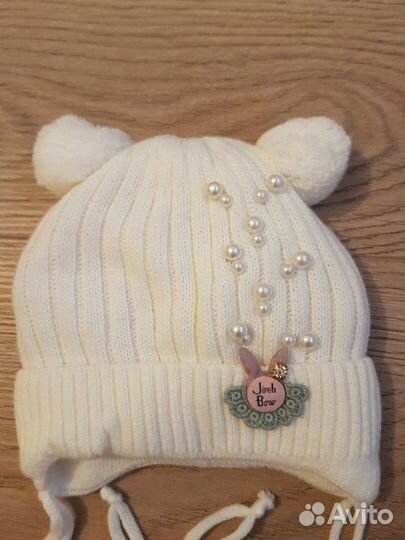 Шапка зимняя для девочки новая 3-6 месяцев
