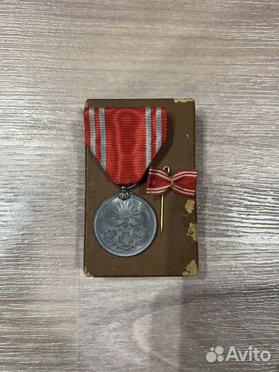 Медаль серебро Япония красный крест