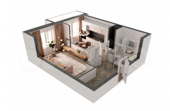 1-к. квартира, 40,8 м², 16/19 эт.