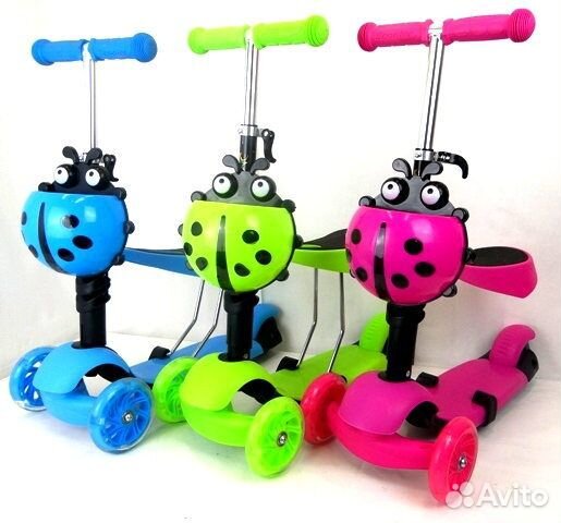 Самокат детский трехколесный с сидением