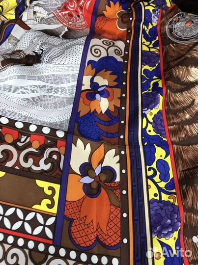 Платок Hermes коричневый