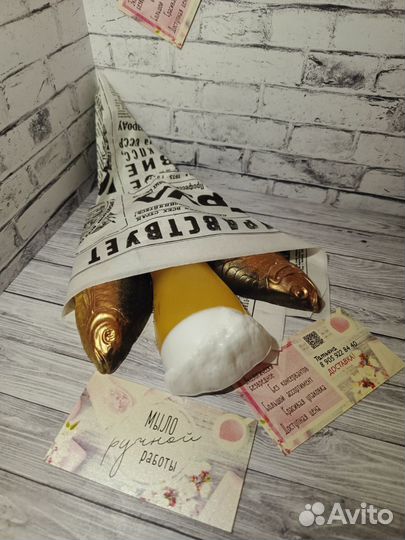 Мыло ручной работы Пиво с рыбой