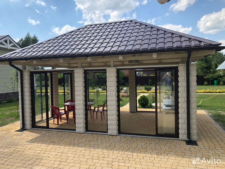 Холодное остекление беседки