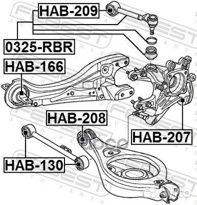 Тяга задней подвески 0325RBR Febest