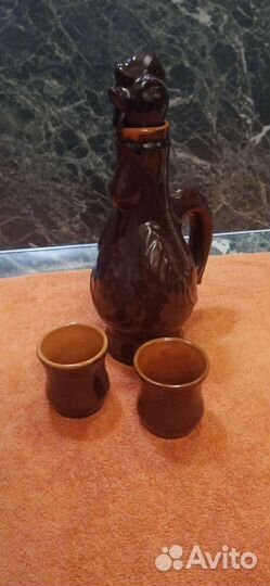 Графин штоф керамический со стопками