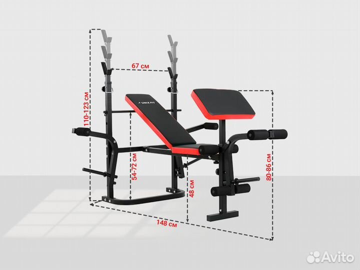 Скамья силовая со стойками unix Fit bench 120P