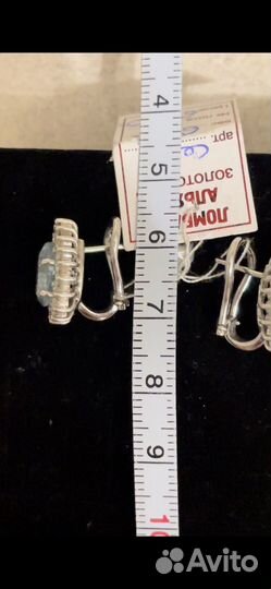 Золотые серьги с бриллиантами 0,8ct 6,4 гр 750 пр