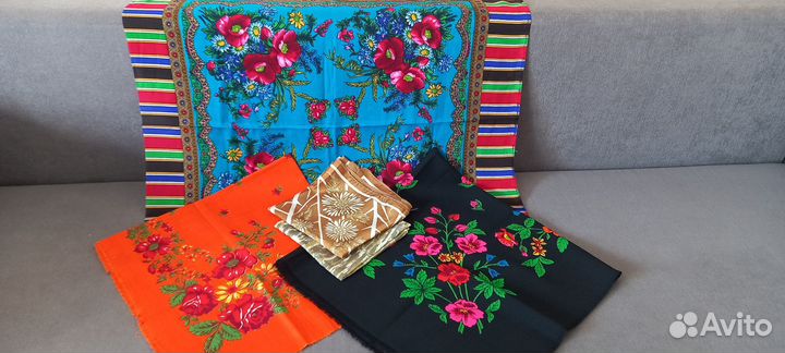 Платки женские шерсть, шелк 6шт винтаж (СССР)