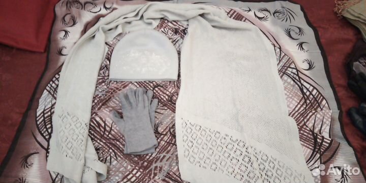 Шапка(шляпа) +шарф+перчатки