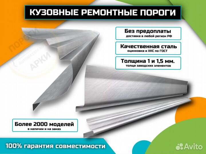 Пороги кузовные Kia Rio 2