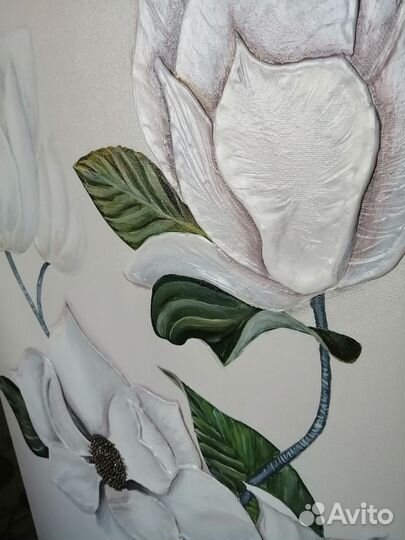 Цветы картина интерьерная объёмная 50*70