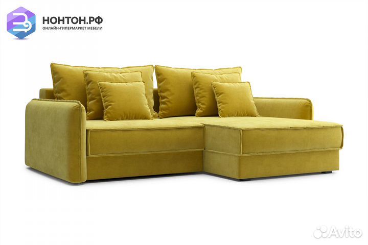 Диван угловой тик-так Антей горчичный