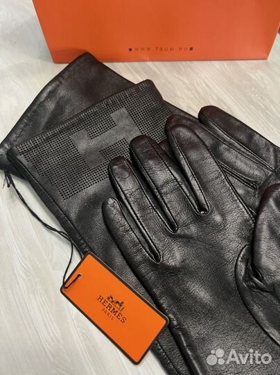 Кожаные перчатки hermes
