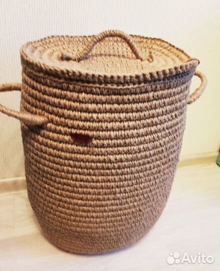Корзина для белья из джута