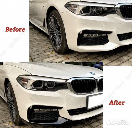 Клыки переднего бампера bmw g30 g31