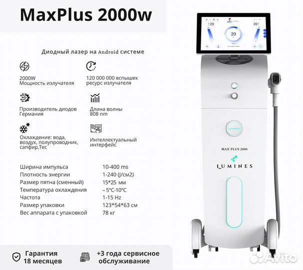 Диодный лазер люминес максплюс 2000в