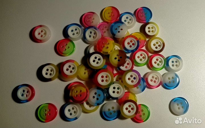 Пуговица пластиковая, 50 шт