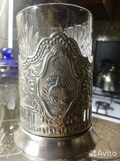 Подстаканники со стаканами СССР