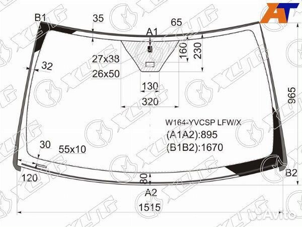 Стекло лобовое mercedes-benz ML-class