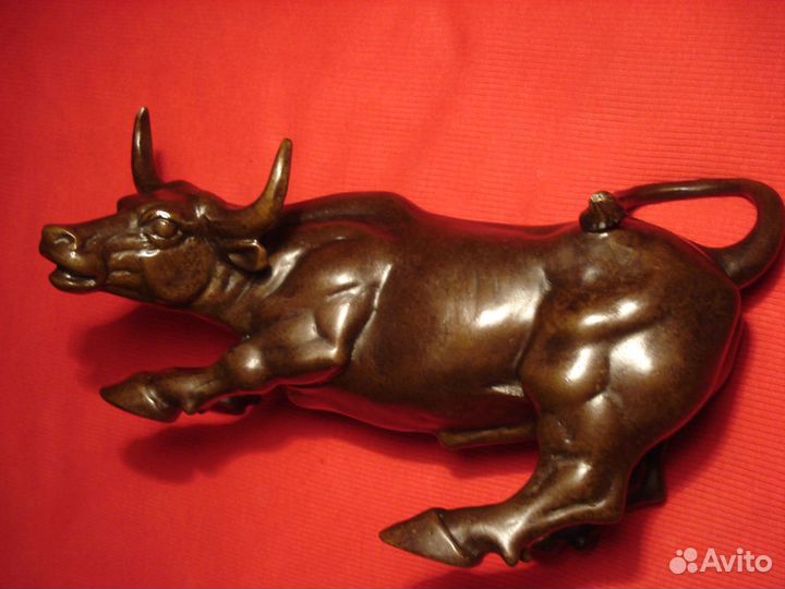 Бронзовый Бык Большой Денежный Бронза 21см США