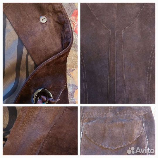 Плащ из натур. замши шокол. цвета 44 р