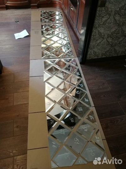 Фартук пано мазайка ромб зеркало мебель